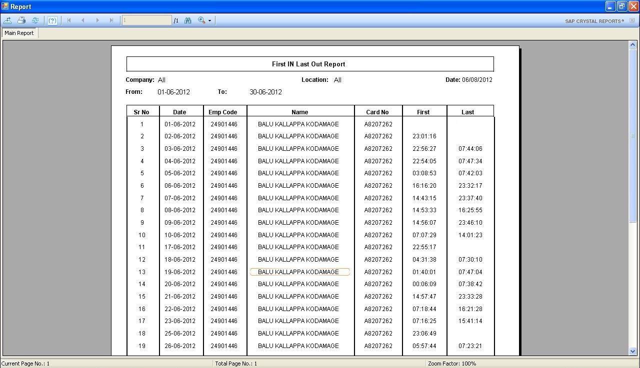 Contract Labour Management System Reports